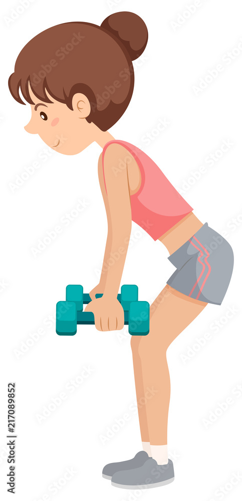 Sticker A young woman weight training exercise