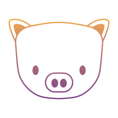 cute pig icon over white background, vector illustration