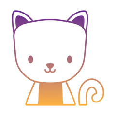 cute cat icon over white background, vector illustration