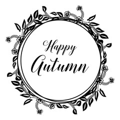 Obraz premium Flower frame autumn greeting card design vector illustration