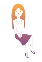 Fototapeta na wymiar cartoon woman icon over white background, vector illustration