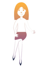 cartoon designer woman icon over white background, vector illustration