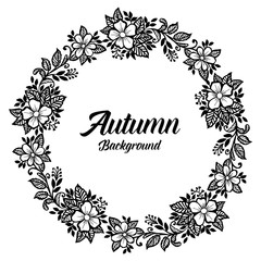 Autumn background with floral style vector illustration