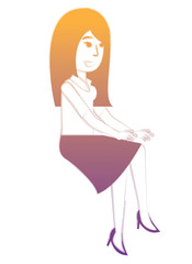 cartoon designer woman icon over white background, vector illustration