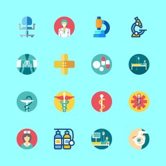 hospital icons set. object, treatment, otc and sitting graphic works