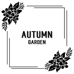Autumn garden with frame flower design vector illustration
