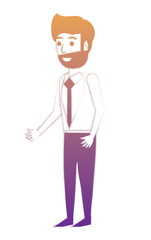 cartoon businessman icon over white background, vector illustration