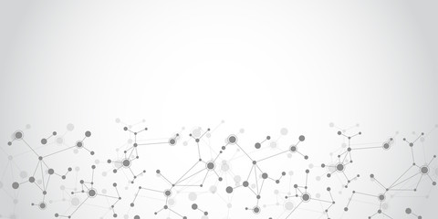 Abstract connecting dots and lines. Connection science background. Vector illustration