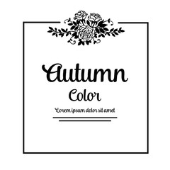 Autumn card floral hand lettering design vector illustration