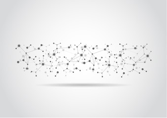 Abstract connecting dots and lines. Connection science background. Vector illustration