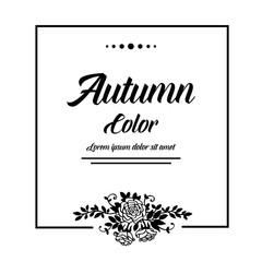 Autumn card floral hand lettering design vector illustration