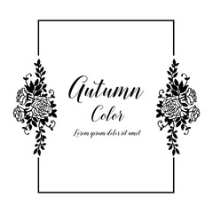 Autumn card floral hand lettering design vector illustration