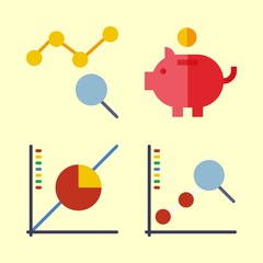 economy vector icons set. line graph, savings and line chart in this set