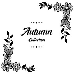 Card for autumn with flower design vector illustration