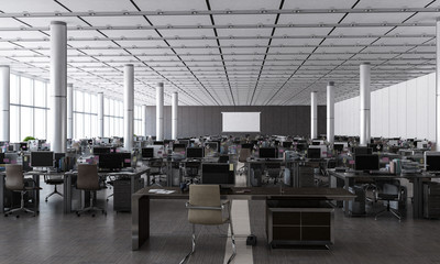 Stock trading center. Mixed media
