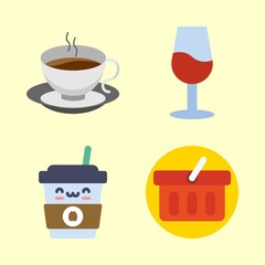 drink icons set. purchase, splashing, wood and sale graphic works