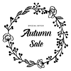 Autumn sale floral theme hand draw vector illustration