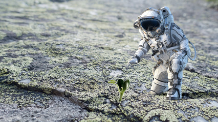 There is life on moon. Mixed media