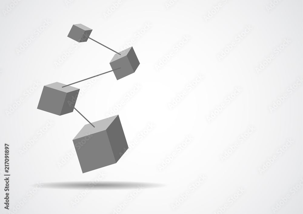Poster blockchain concept banner with abstract geometric polygonal with connecting dots and lines. science 