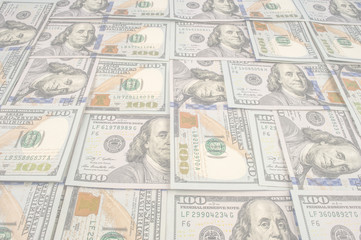 Background with money american hundred dollar bills.