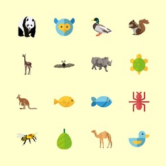 animal icons set. poaching, path, cycle and european graphic works