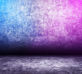 interior with neon lights