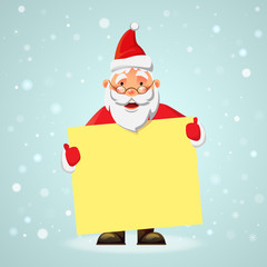 Santa Claus holding poster