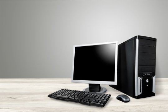 Blank computer monitor at the desk
