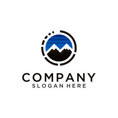 Circle mountain logo design