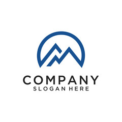 Line mountain logo design