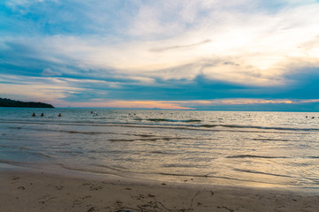 Beautiful Tropical Beach blue ocean background Summer view Sunshine at Sand and Sea Asia Beach Thailand Destinations 