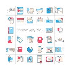 typography flat icons