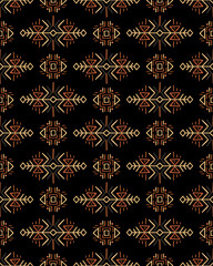 Vector Seamless Pattern in Ethnic Style. Creative tribal endless ornament, perfect for textile design, wrapping paper, wallpaper or site background. Trendy hand drawn boho tile.