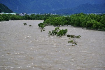 川を流れる濁流