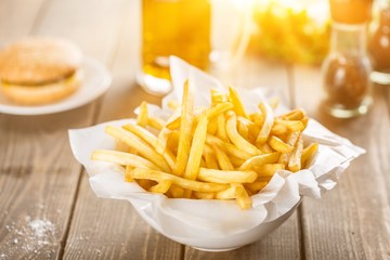 Homemade pile of appetizing french fries