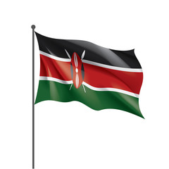 Kenya flag, vector illustration on a white background