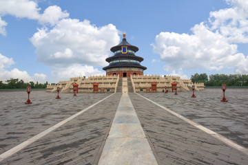 Wonderful and amazing Beijing temple - Temple of Heaven in Beijing, China. Hall of Prayer for Good Harvest..