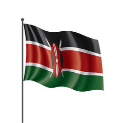 Kenya flag, vector illustration on a white background