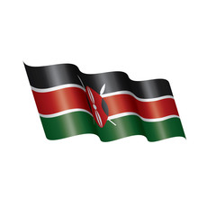 Kenya flag, vector illustration on a white background