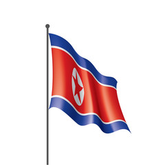 Fototapeta premium North Korea flag, vector illustration on a white background
