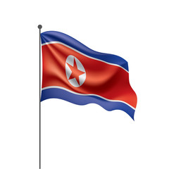 North Korea flag, vector illustration on a white background