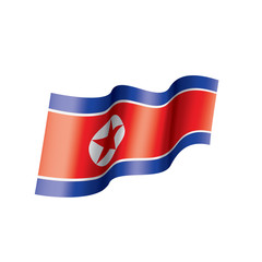 North Korea flag, vector illustration on a white background