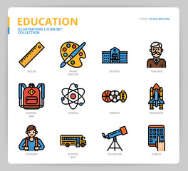 Education icon set