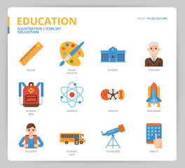 Education icon set