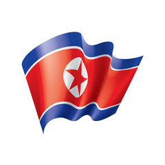 North Korea flag, vector illustration on a white background