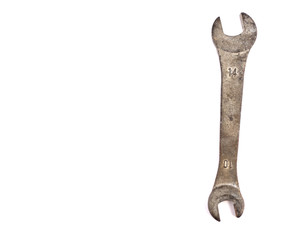 Wrench with white backdrop.
