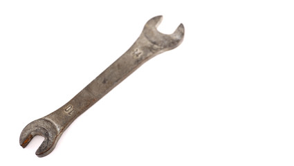 Wrench with white backdrop.