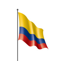 Fototapeta na wymiar Colombia flag, vector illustration on a white background