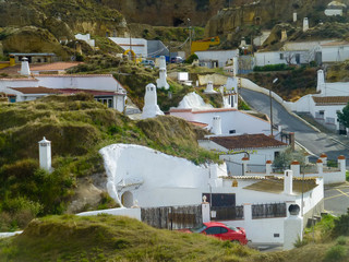 Guadix. Pueblo de las casas cueva en Granada, Andalucia, España
