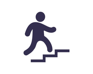 Up the ladder stickman figure person people human pictogram image vector icon
